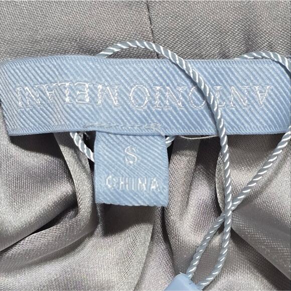 Antonio Melani Balloon Sleeve Gray Peasant Tie Neck Blouse‎ Size Small New - Picture 7 of 7